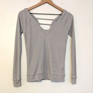 Chaser Ribbed Knit Caged Back Tee size XS